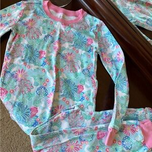 Lilly Pulitzer x Pottery Barn Kids Pajama Set - Pink and Blue with unicorns